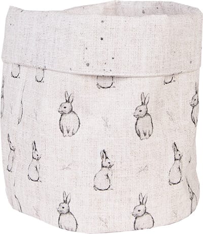 Clayre & Eef Broodmand Ø 15x16 cm Beige Grijs Katoen Konijn