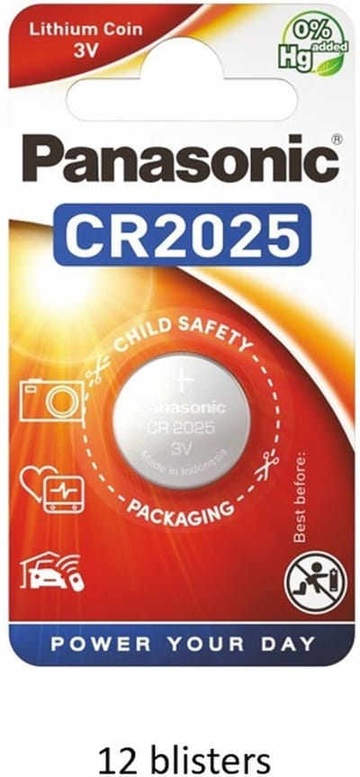 Panasonic Lithium CR2025 - 12 stuks