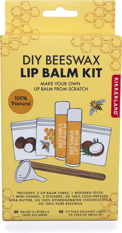 Kikkerland DIY Bijenwas Lip Balsem kit - Maak je eigen lippenbalsem - 100% natuurlijk - Voor twee balsem sticks