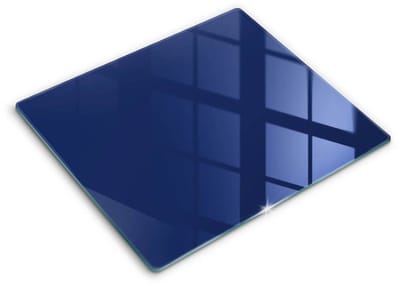 Wallfluent Glazen Snijplanken - Blauw Snijplanken Glas - 60 cm x 52 cm - Donkerblauw Snijplanken van Glas - Glazen Serveerplank - Hygiënische Snijplank van Glas - Antislip Hakplank van Glas