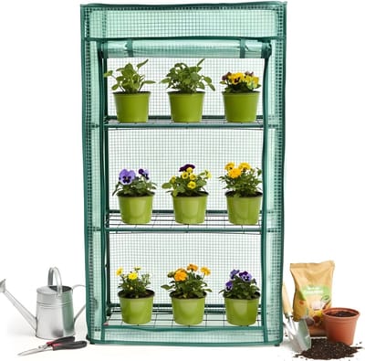 Lomera Mini Kweekkas - Kweekkas - Foliekas - Mini Kas - Kleine Kas - Tuinkas - Mini Tuinkas - Broeikas - Mini Broeikas - Balkon Kas - Kas voor Balkon - Kas voor Tuin - Kweekkas voor Groente - Kweekkas voor Kruiden - Kweekkas voor Planten