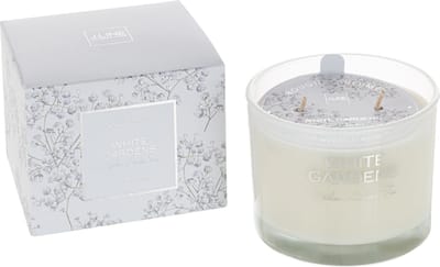 J-Line geurkaars White Gardens – Sapphire Amber Tea – wit - small - 30U