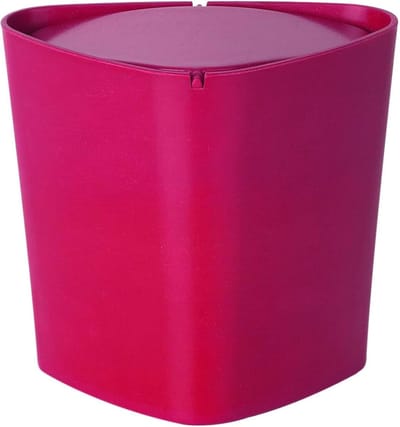 Afvalbak - Prullenbak Kosmetisch - Badkamer Opruimen - Gemaakt Van Plantaardige Vezels - 1 Liter - Rood