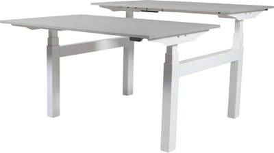 Zit Sta Bureau (2pp) - Elek 160x80/80 grijs - wit frame
