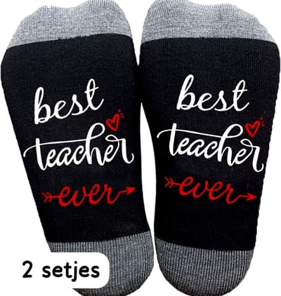 Akyol - Sokken - Sokken met tekst | 37-44 - Cadeau-leuke sokken voor leraar - 2 paar - juffendag - cadeau voor leraar - cadeau voor leraar en lerares - cadeau juf - lerares cadeau - bedankt juf - afscheidscadeau