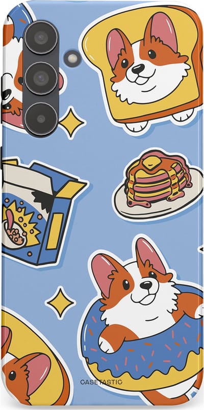Casetastic Hoesje Geschikt voor Samsung A55 - Stijlvolle Beschermende Duo-layer Case - Hondenfeest Ontbijt