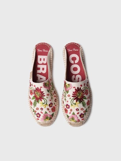 Damesmuiltjes/espadrilles met bloemenborduurwerk | ROVIRA