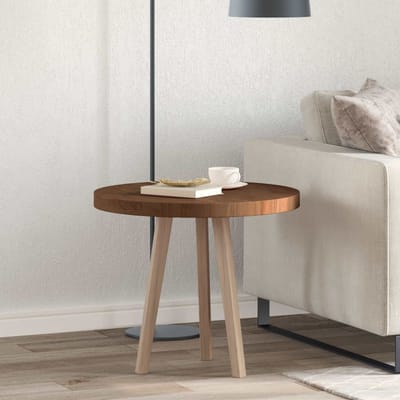 vidaXL - Tafelblad - Ø - 60 - x - 4 - cm - Rond - Massief - Eikenhout - Donkerbruin