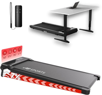 AJ-Sports Loopband met helling - Walking Pad - 1 tot 8 km/u - 7% Helling functie - Loopband inklapbaar - Hardloopband - Wandelband - Treadmill - Krachtige 1.0 PK Motor -8 Programma's - 99% Voorgemonteerd - Perfecte Loopband onder het Bureau - Sport