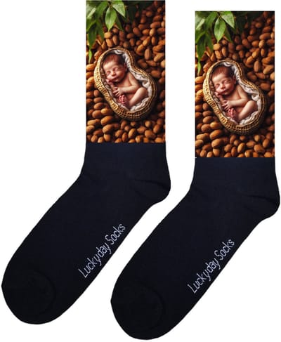 Baby - Opkikker - Grappige sokken - Valentijns cadeau - Verjaardag cadeau - Sinterklaas cadeau - Kunst - Leuke sokken - Vrolijke sokken - Pinda - Kraam cadeau - Kerstsokken - Vaderdag - Moederdag - Kerstcadeau - Socks maken Happy - 37-44
