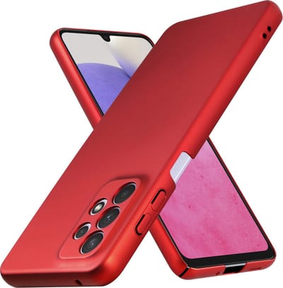 Cadorabo Hoesje geschikt voor Samsung Galaxy A33 5G in METAAL ROOD - Hard Case Cover beschermhoes in metaal look tegen krassen en stoten