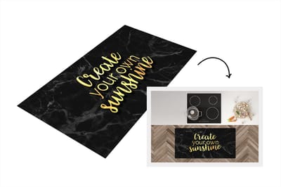 Keukenloper - Loper keuken - Quotes - Sun - Goud - Marmer - 120x60 cm - Keukenloper vinyl