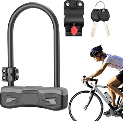 Versterkt U-slot - Fietsslot Scooter - Diefstalbeveiliging - Dubbel mechanisme - 17 x 6 x 26 cm - Zwart