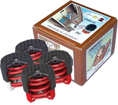 Soleco trillingsdemperset Bruin 70-120kg M8 (2x Wit + 2x Rood)