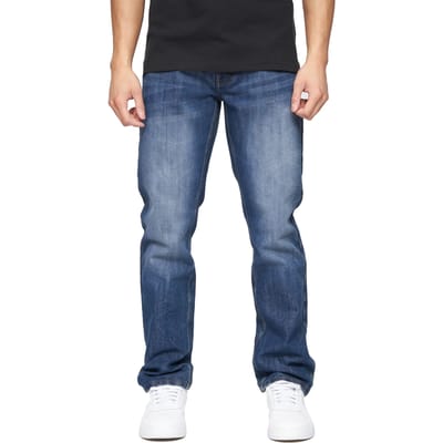 Crosshatch Heren New Techno Denim Jeans met reliëf (Stone Wash)