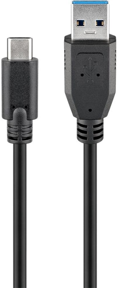 USB 3.1 GEN 2 (USB 3.0) USB-C (M) naar USB-A (M) kabel - 10Gbit/s - Up to 60 Watt - USB adapter - OTG kabel - 1m - Zwart