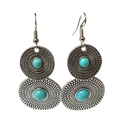 Aramat Jewels | Oorhangers | Bohemien Oorhangers met Dubbele Cirkels | | | | | | | Verkleurd niet