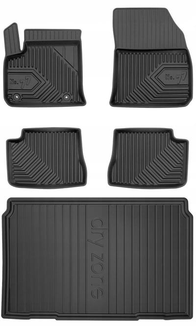 FROGUM 77 Set Automatten en Kofferbakmat - Geschikt voor OPEL CORSA-E / CORSA F Electric (vanaf 2019) - TPE Rubber - Zwart
