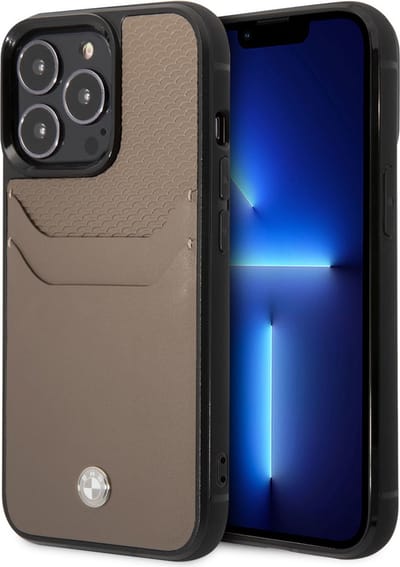 BMW Pu Leather Back Cover Wallet Case voor Apple iPhone 14 Pro - Zwart - Bescherming & Stijl