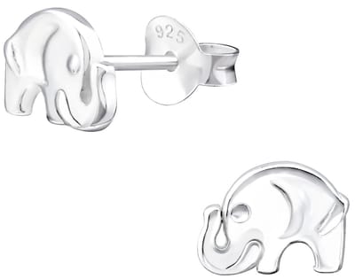 Joy|S - Zilveren olifant oorbellen - 7 x 6 mm - massief - zilver - oorknoppen