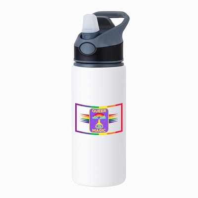 Hacebo® - LGBTQ cadeau - waterfles met rietje zwart - Lgbt - Queer - LGBTQ cadeau - met opdruk - lgbt - Pride month - lgbtq vlag - gay pride - met tekst - opdruk - leuke pride spullen - verjaardag - cadeau - gift - water fles - 650ML