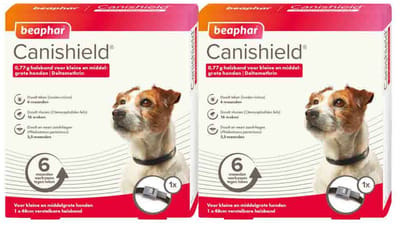 Beaphar Canishield Anti Vlooien en Tekenband Hond S - M - 2 x 48 cm - Voordeelverpakking