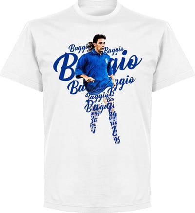 Roberto Baggio Script T-Shirt - Wit - M