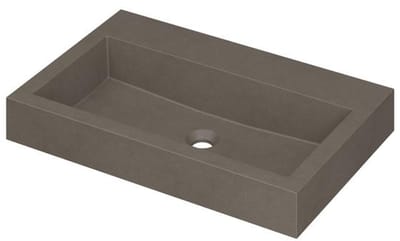 INK Momento Wastafel Quartz Zonder Kraangat - 700x450x90 mm - Quartz Beton