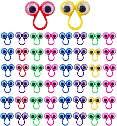 Oogjes voor poppen - Ringetjes voor knutselen - Poppen maken - 6 Kleuren set - 32 cm - Multicolor