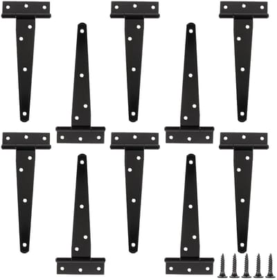 BRENZOOS- T-hengsels 6 Inch - Set van 10 - Scharnieren - Robuust - Schuurdeuren - Roestvrij. - Deurenhengsels