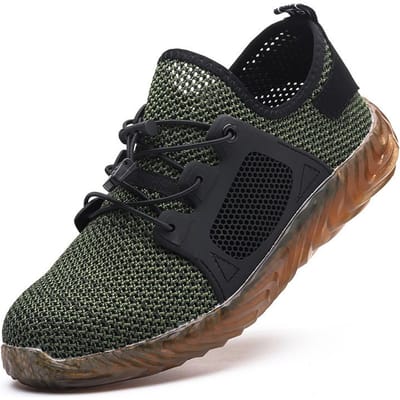 Chaussures de sécurité pour hommes, nouvelles chaussures de protection à embout en acier pour hommes, bottes de travail pour hommes, bottes de sécurité, chaussures de travail pour hommes, baskets de travail anti-perforation 39 vert