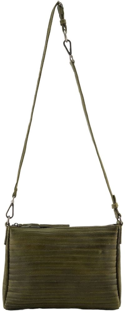 FREDsBRUDER Leren schoudertas Layer Crossbag Khaki Green kaki