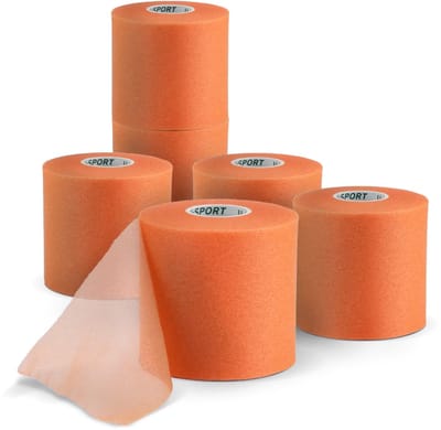U-Sport Athlete Underwrap - Oranje - 6 stuks - 7 cm x 27 m - Onderbandage - Huidbescherming bij Sporttape