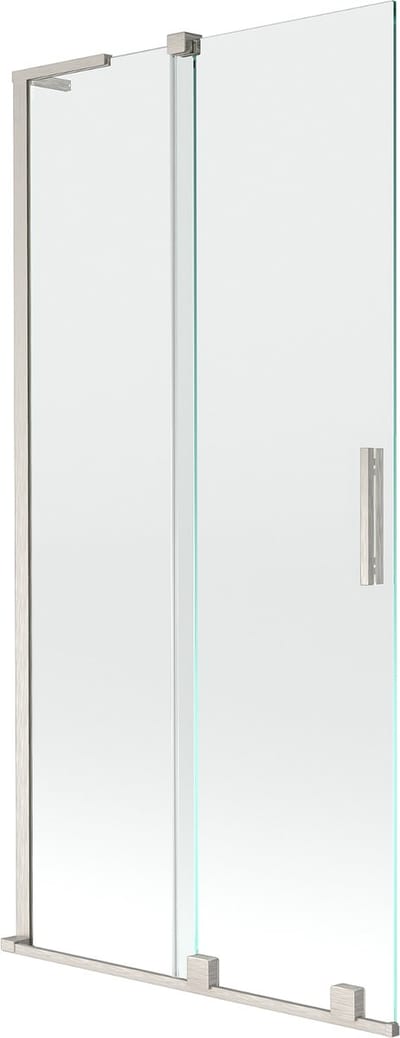 Mexen Velar L 2-delige schuifbare douchescherm 90 x 150 , transparant, geborsteld nikkel - 896-090-003-01-97