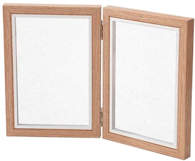 MTTproducts- Fotolijstje Dubbel - Opvouwbaar - Dubbellaagse Weergave - Roestvrij Staal - Plexiglas - Stabiel en Krasbestendig - Fotolijst