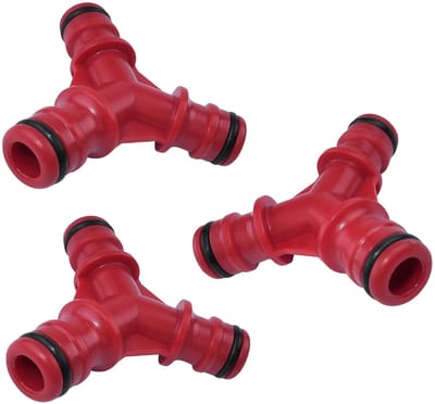 NTH products - Set met 3 Verbindingsstukken 1/2 Inch - Irrigatiesysteem - 3-Weg Y - Kunststof - 60 mm - Sneladapter - Geschikt voor Tuinieren - 3-Delig