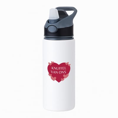 Hacebo® - Knuffel van ons waterfles met rietje zwart - Liefde - iemand die liefde nodig heeft - verjaardagscadeau - kado - gift - geschenk - water fles - 650ML
