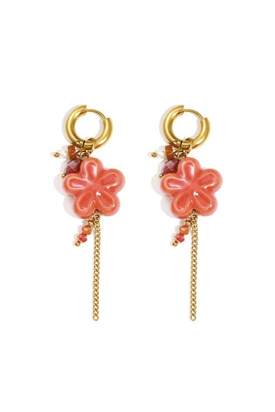 Oorbellen van roestvrij staal met bloemenmotief, casual, dagelijks, eenvoudig, serie, damessieraden