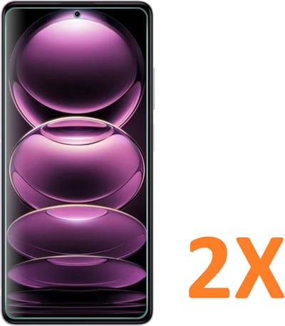 Screenprotector Glas - Tempered Glass Screen Protector Geschikt voor: Xiaomi Redmi Note 12 Pro plus / Pro+ - 2x