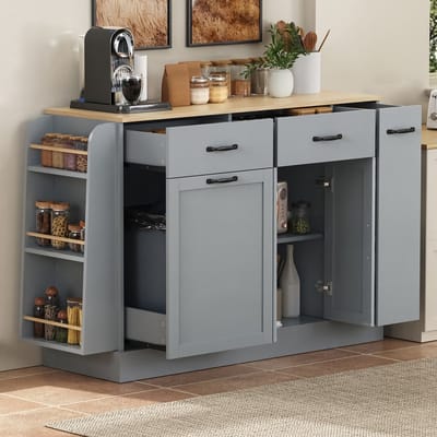 Komhtom Dressoir - Grijs - Met Lades en Opbergruimte - Voor Woonkamer, Eetkamer en Keuken