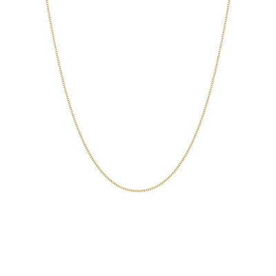 Lucardi Dames Stalen goldplated ketting gourmet 1mm - Ketting - Staal - goudkleurig - 60 cm