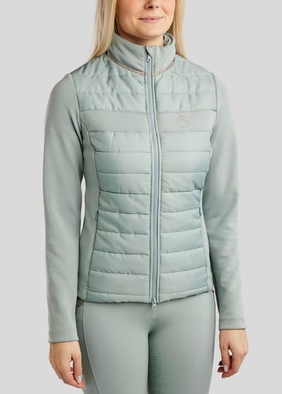 Montar SS26 MoLila Hybrid Jas met Champagne Kristalband en Kristallen Turijn L