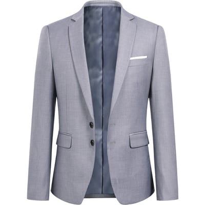 Lichtgrijze blazer Blazer met twee knopen