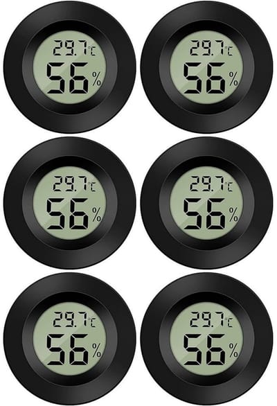 Mini digitale hygrometer - thermometer - thermo-hygrometer - voor binnenkas woonkamer - 6 stuks