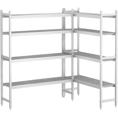 GGM Gastro Regalset Aluminium - L-Form - Bautiefe: 360mm - Tragkraft: 600 kg Zilver