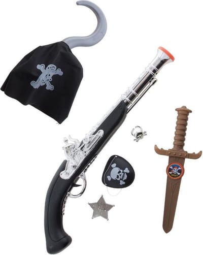 Funny Fashion Kinderen speelgoed verkleed wapens set - Piraten thema stijl - 6-delig - kunststof