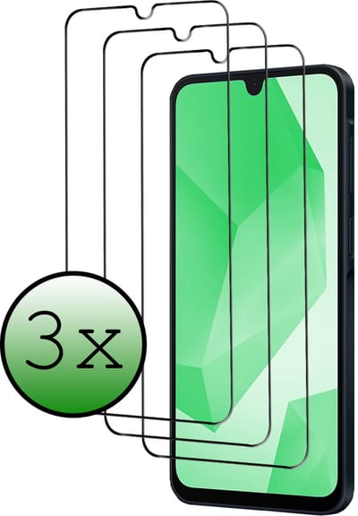 Screenprotector - 3 Stuks Geschikt voor Samsung Galaxy A16 - Full Cover - Beschermglas - Gehard Glas - Tempered Glass - Screen Protector