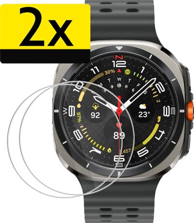 Screenprotector - 2 Stuks - Geschikt voor Samsung Galaxy Watch Ultra - Sterk & Shockproof - Tempered Glass - Beschermglas Screen Cover - Gehard Glas - Bescherm Protector voor Smartwatch