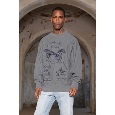 In Gold We Trust Unisex Lucky Bastard Grey Melange Size: XS | Sweaters Outlet | Unisex | Grijs