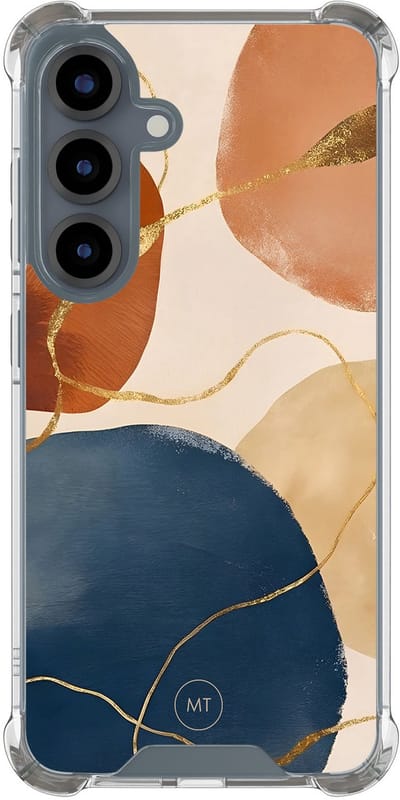 Hoesje (shockproof) geschikt voor Samsung Galaxy S25 - Abstract harmony - Extra sterke case - TPU/polycarbonaat - Print - Multi, Transparant